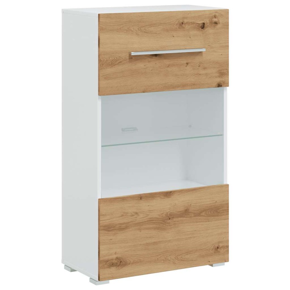 Muebles de TV 5 piezas con iluminación LED roble