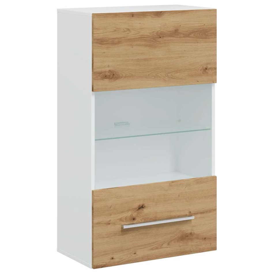 Muebles de TV 5 piezas con iluminación LED roble