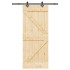 Puerta corredera con herrajes madera maciza de pino 85x210