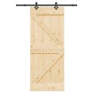 Puerta corredera con herrajes madera maciza de pino 85x210 cm