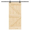 Puerta corredera con herrajes madera maciza de pino 95x210 cm