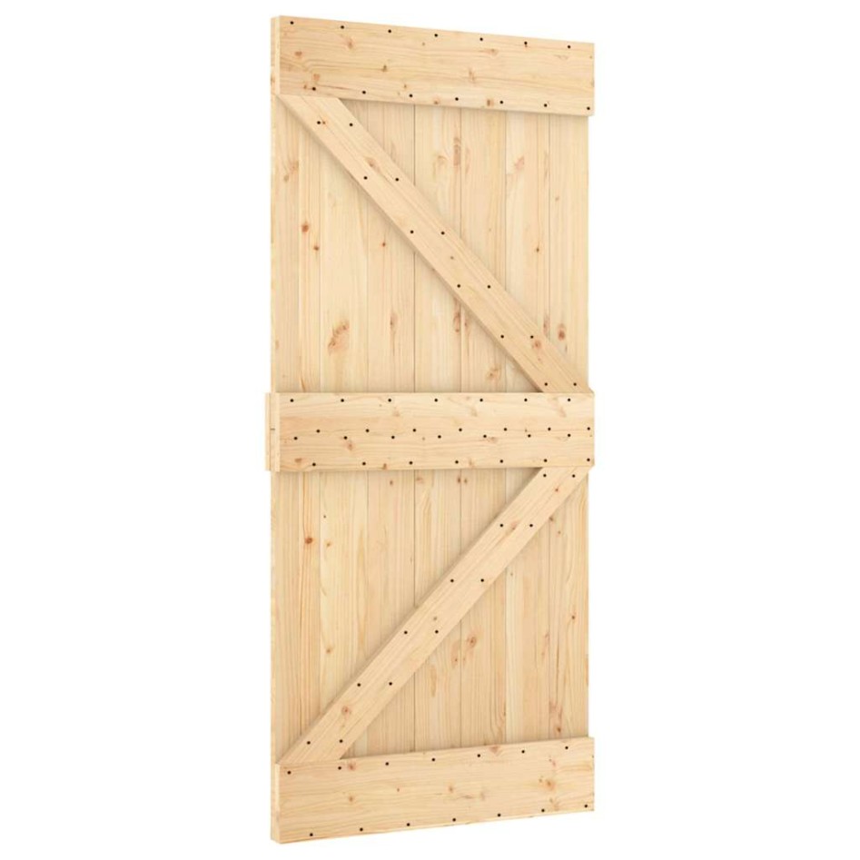 Puerta corredera con herrajes madera maciza de pino 95x210