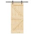 Puerta corredera con herrajes madera maciza de pino 85x210