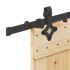 Puerta corredera con herrajes madera maciza de pino 70x210
