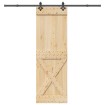 Puerta corredera con herrajes madera maciza de pino 70x210 cm