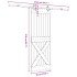 Puerta corredera con herrajes madera maciza de pino 70x210