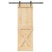 Puerta corredera con herrajes madera maciza de pino 70x210 cm