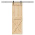 Puerta corredera con herrajes madera maciza de pino 70x210