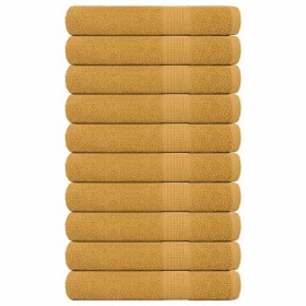 Toallas de sauna 10 uds 100% algodón oro 80x200 cm 360