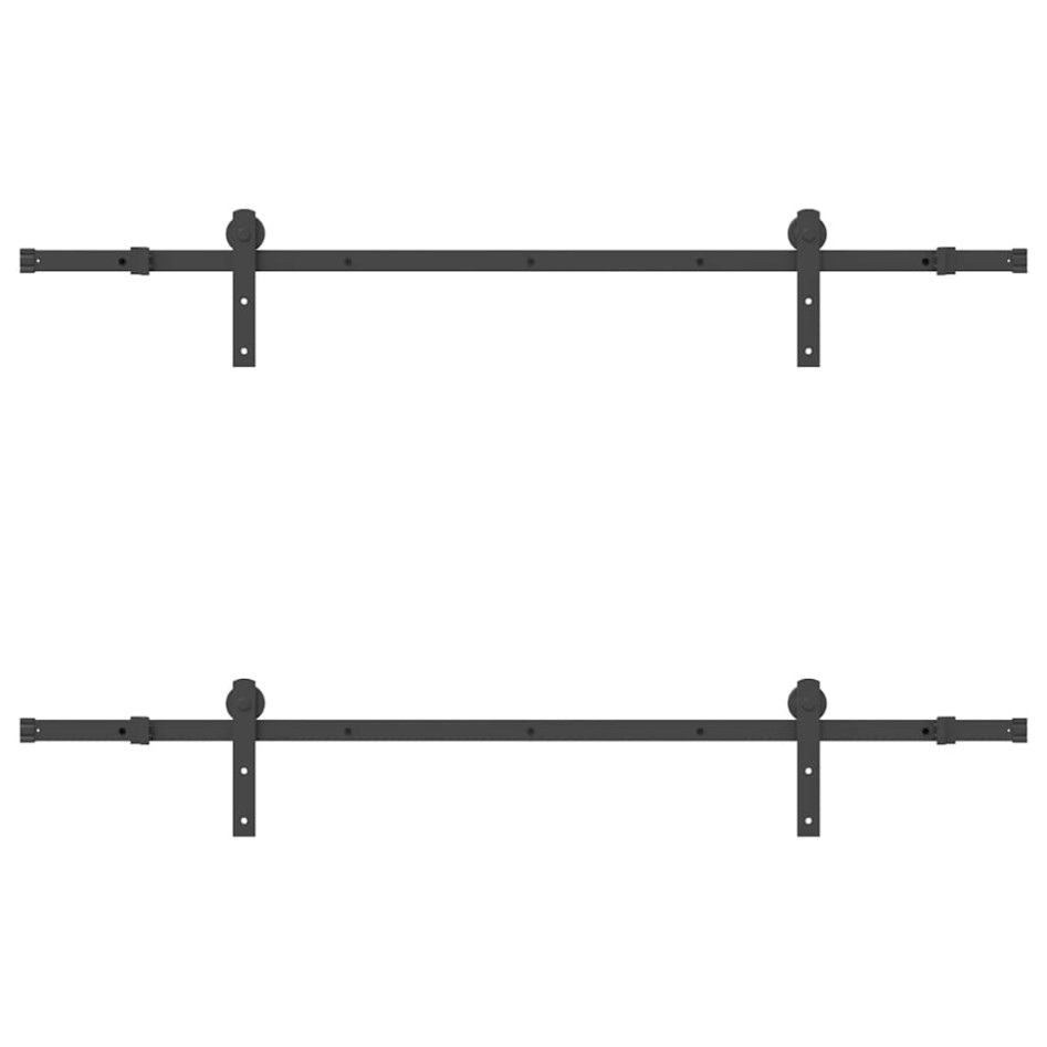 Kit de herrajes para puertas correderas acero negro 183