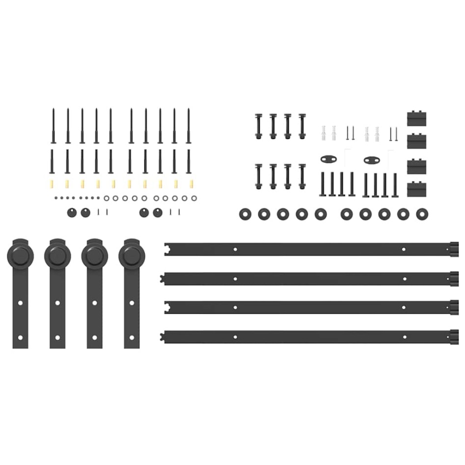 Kit de herrajes para puertas correderas acero negro 183