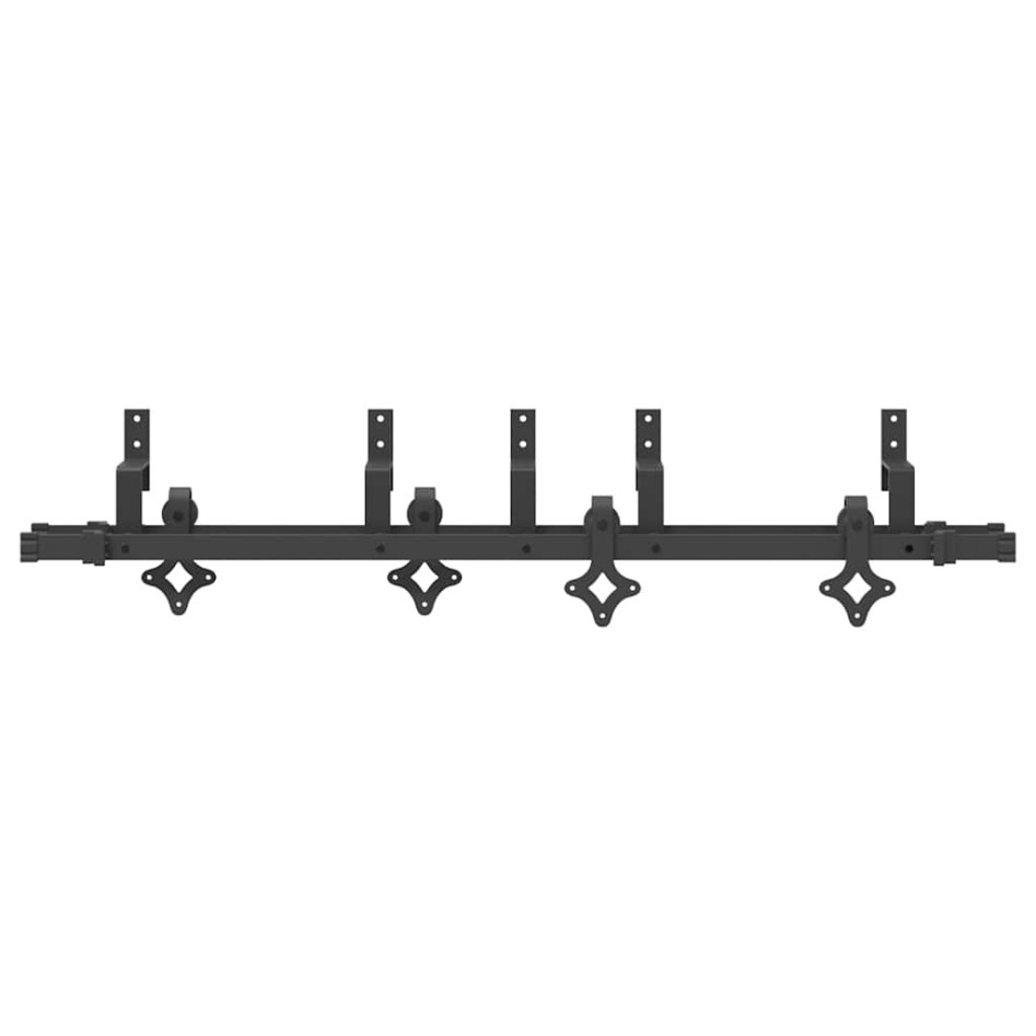 Kit de herrajes para puertas correderas acero negro 152,5