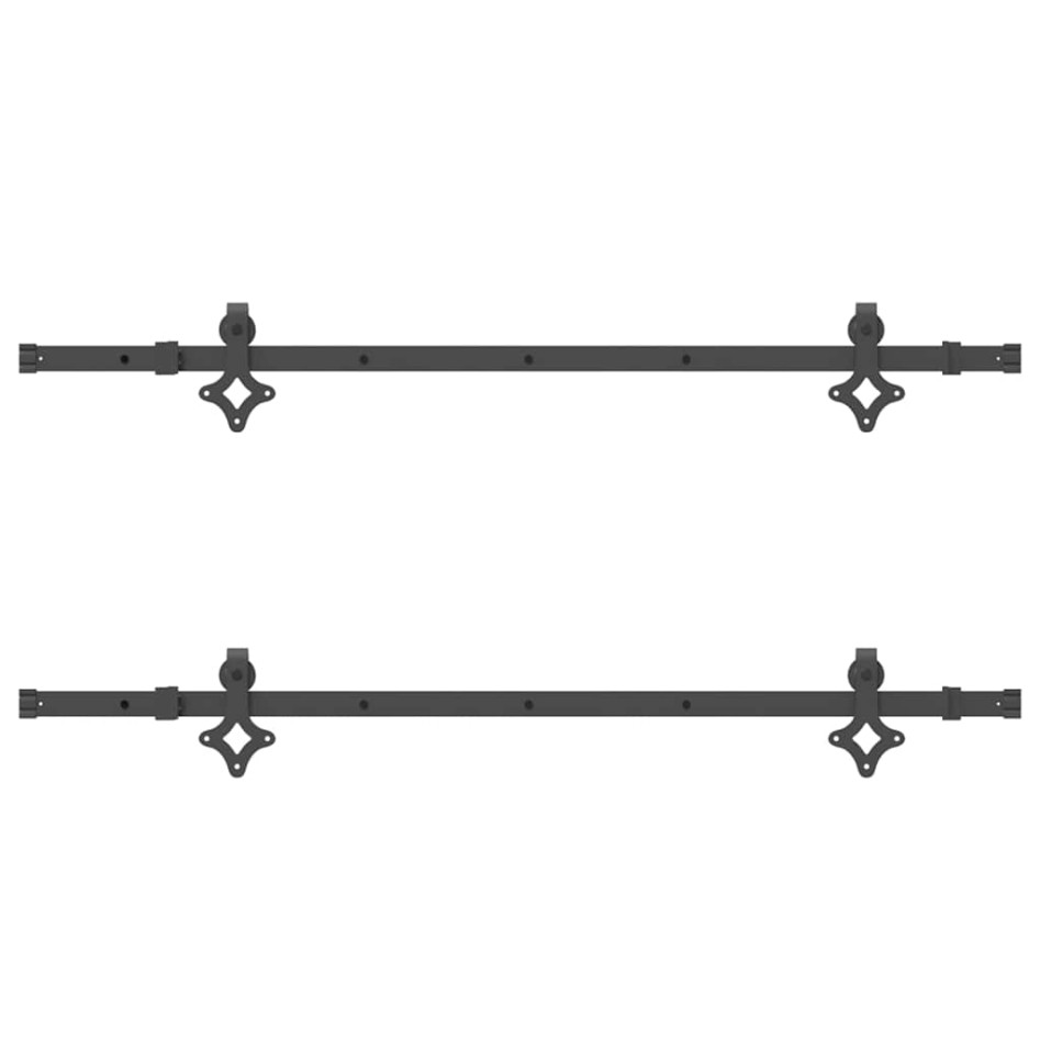 Kit de herrajes para puertas correderas acero negro 152,5