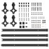 Kit de herrajes para puertas correderas acero negro 152,5