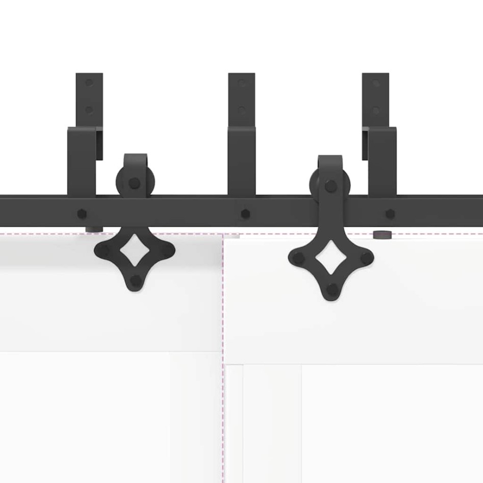 Kit de herrajes para puertas correderas acero negro 152,5