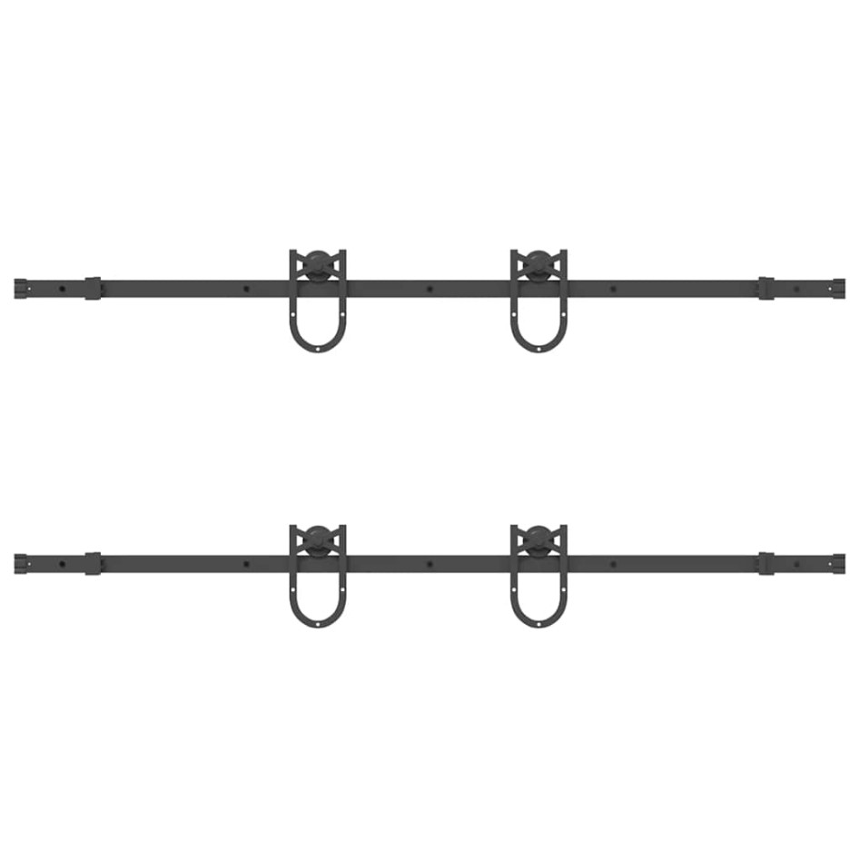 Kit de herrajes para puertas correderas acero negro 183