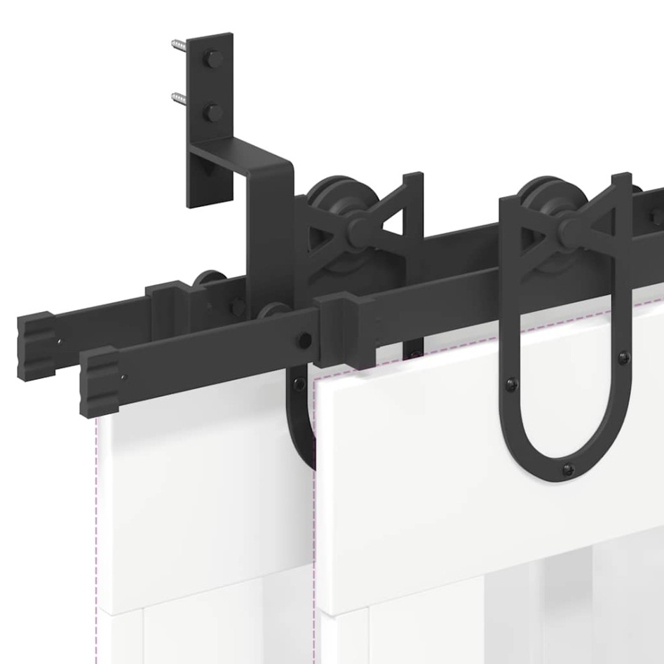 Kit de herrajes para puertas correderas acero negro 183