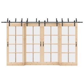 Kit de herrajes para puertas correderas acero negro 400