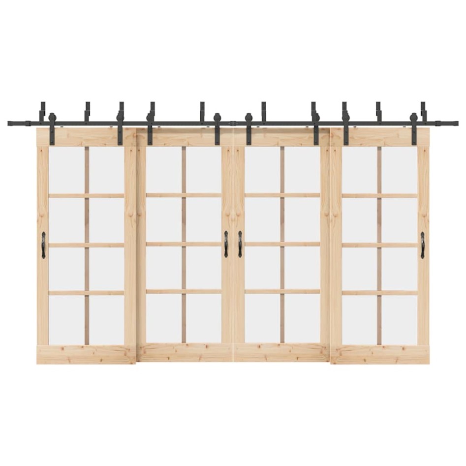 Kit de herrajes para puertas correderas acero negro 400