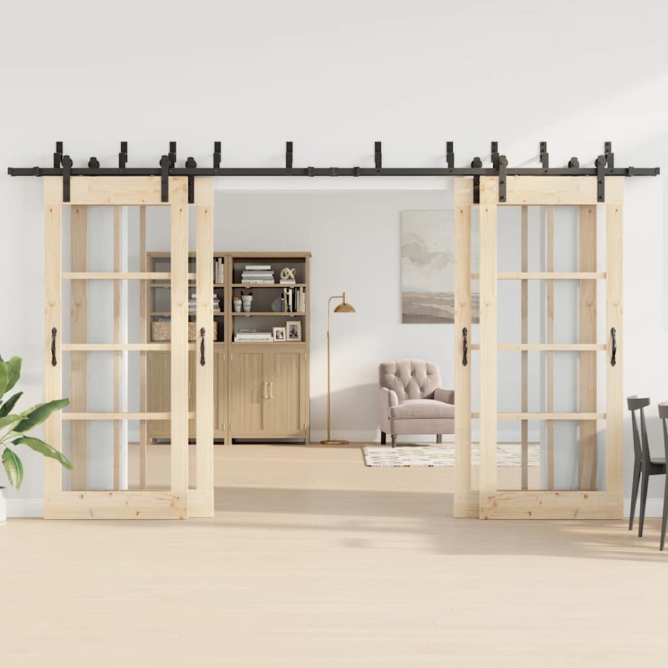 Kit de herrajes para puertas correderas acero negro 400