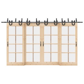 Kit de herrajes para puertas correderas acero negro 400