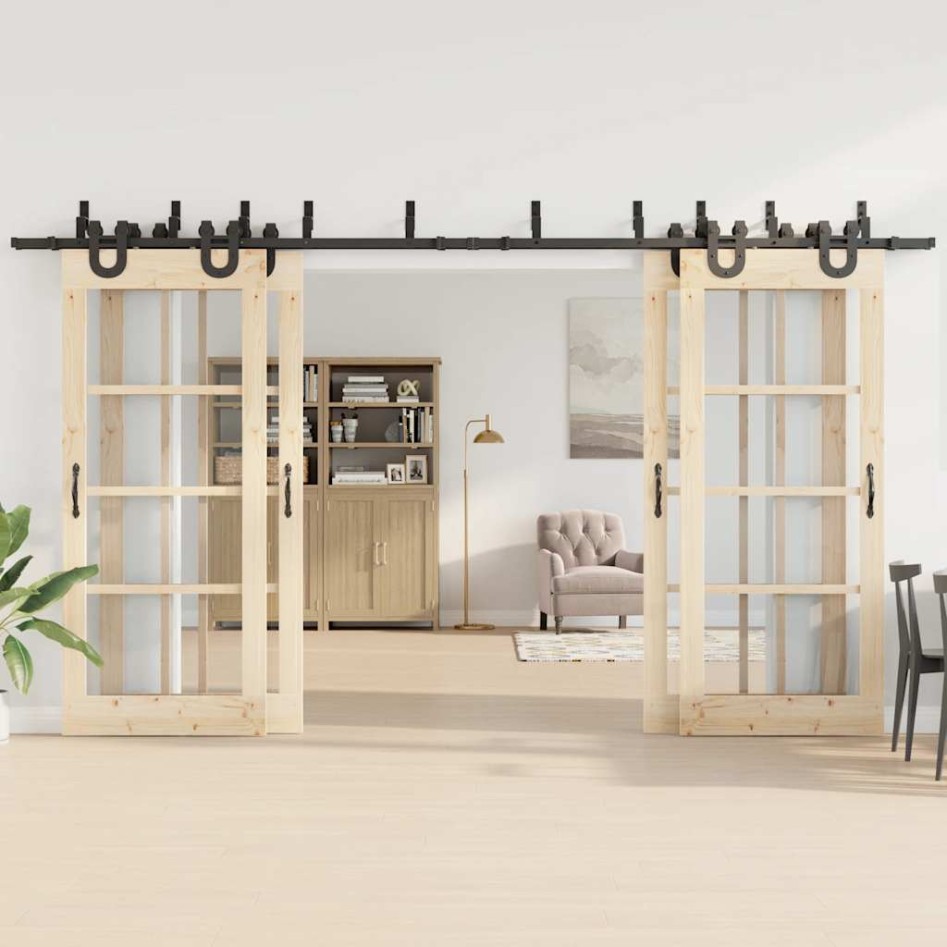 Kit de herrajes para puertas correderas acero negro 400