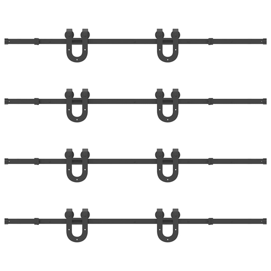 Kit de herrajes para puertas correderas acero negro 400