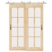 Kit de herrajes para puerta corredera 183 cm acero plateado