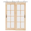 Kit de herrajes para puerta corredera 183 cm acero plateado