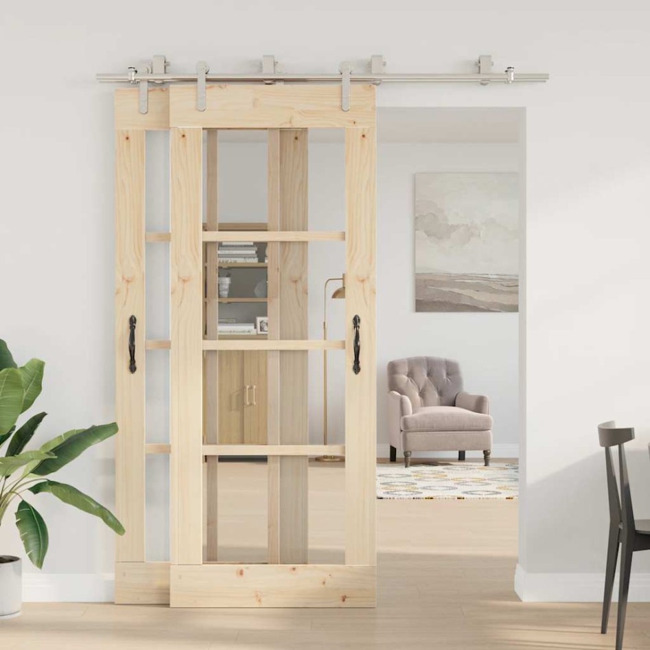 Kit de herrajes para puerta corredera 183 cm acero