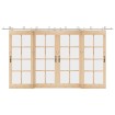 Kit de herrajes para puerta corredera 400 cm acero plateado