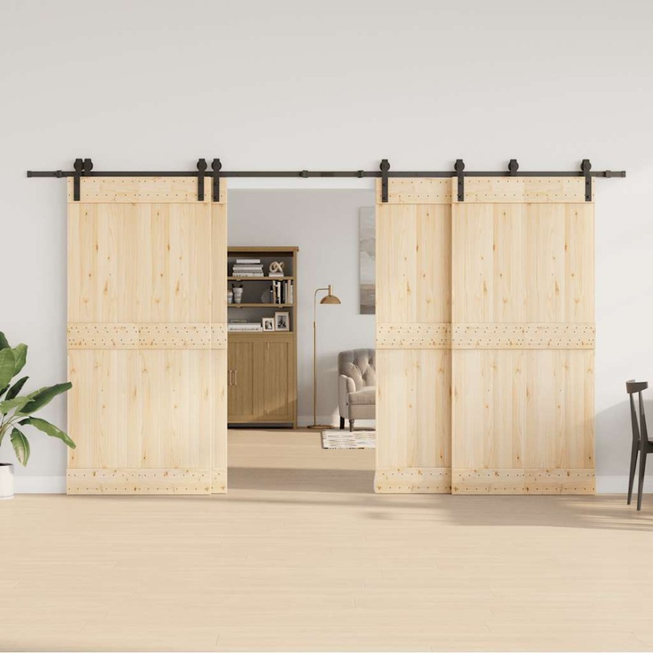 Kit de herrajes para puertas correderas acero negro 400