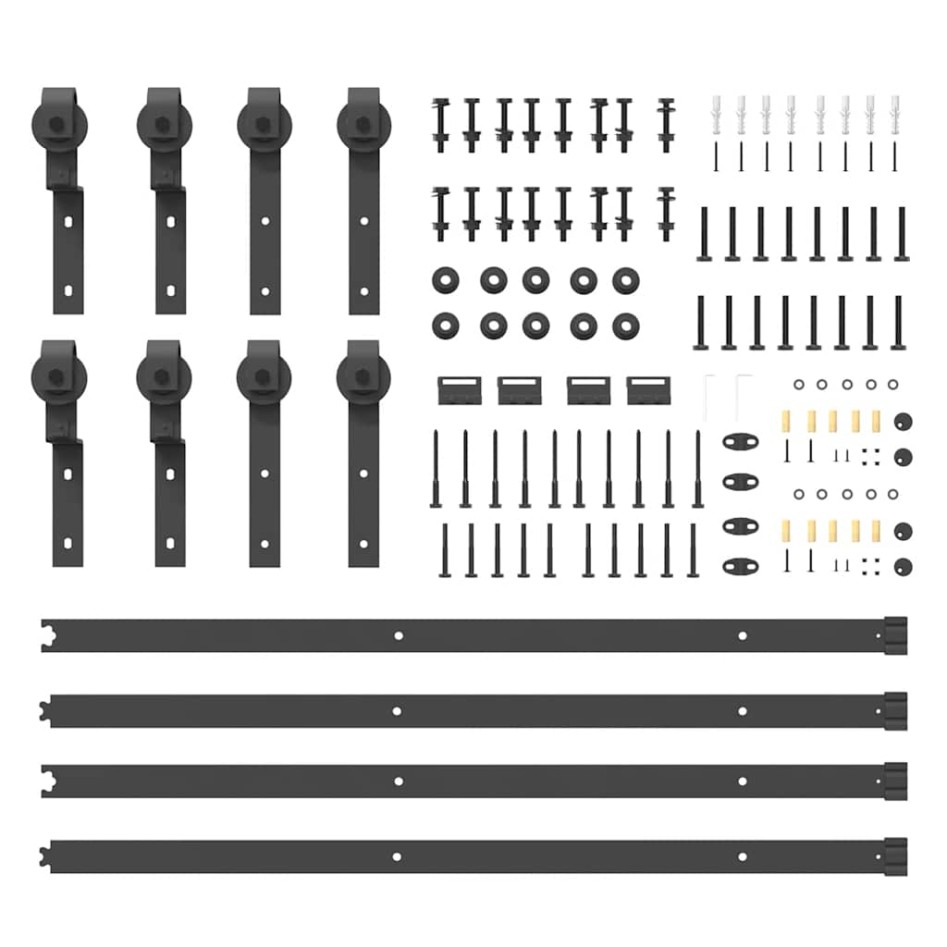 Kit de herrajes para puertas correderas acero negro 400