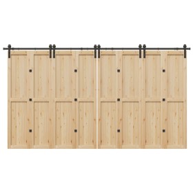 Kit de herrajes para puertas correderas acero negro 400