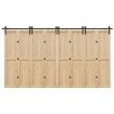 Kit de herrajes para puertas correderas acero negro 400 cm
