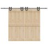 Kit de herrajes para puertas correderas acero negro 366