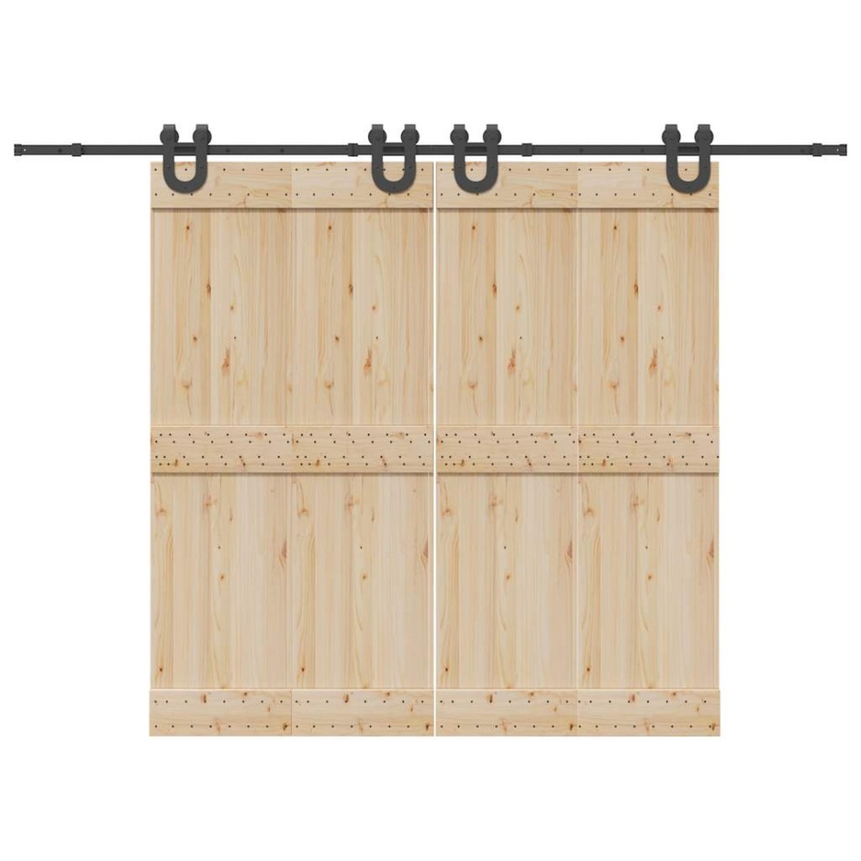Kit de herrajes para puertas correderas acero negro 366