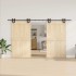 Kit de herrajes para puertas correderas acero negro 366