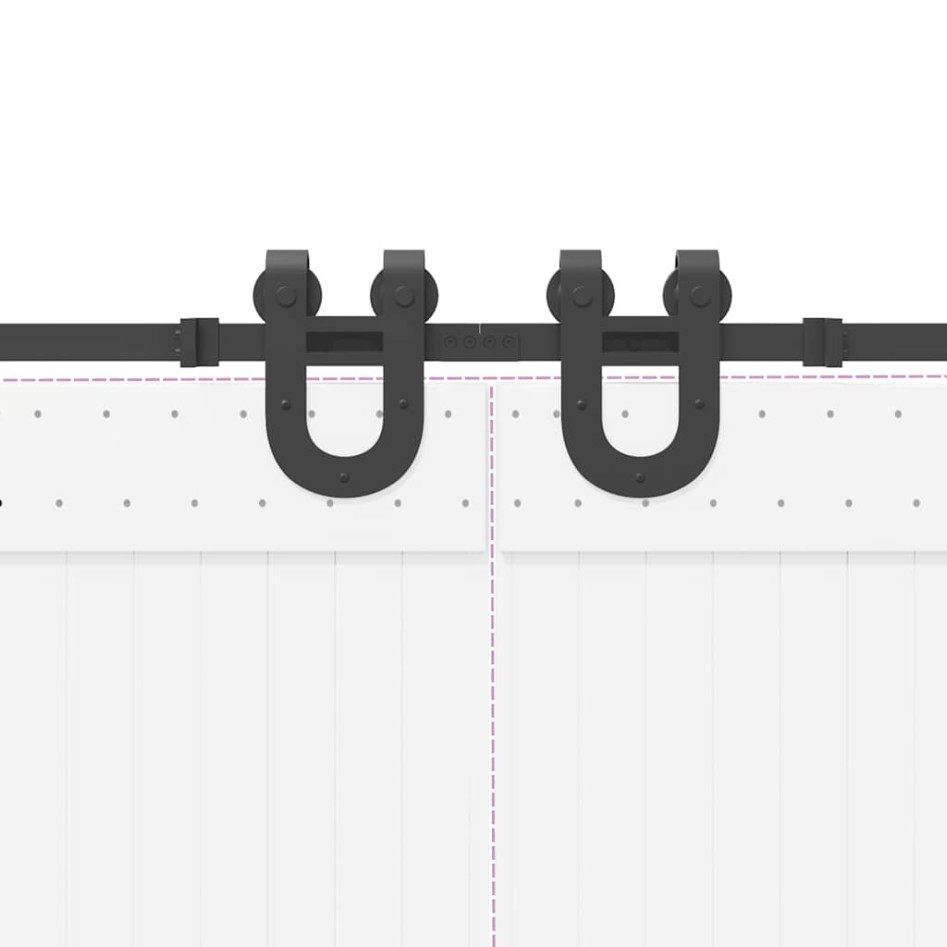 Kit de herrajes para puertas correderas acero negro 366