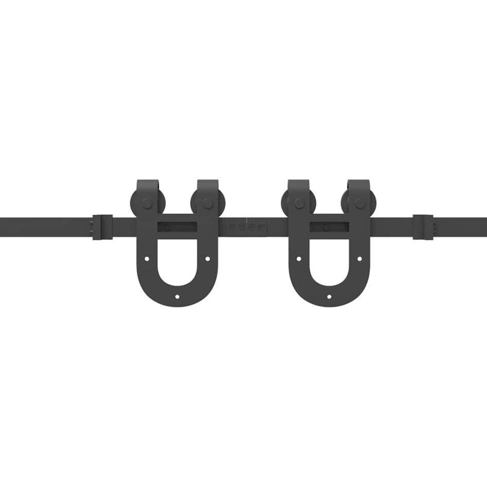 Kit de herrajes para puertas correderas acero negro 366