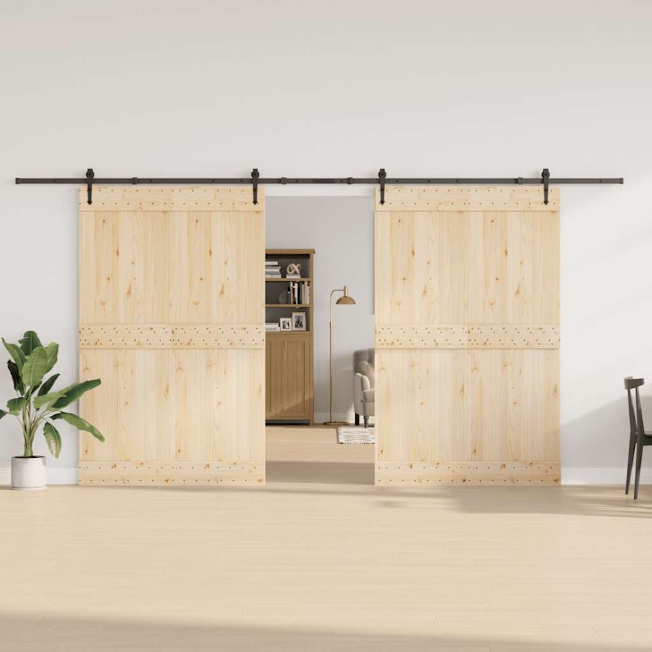 Kit de herrajes para puertas correderas acero negro 427