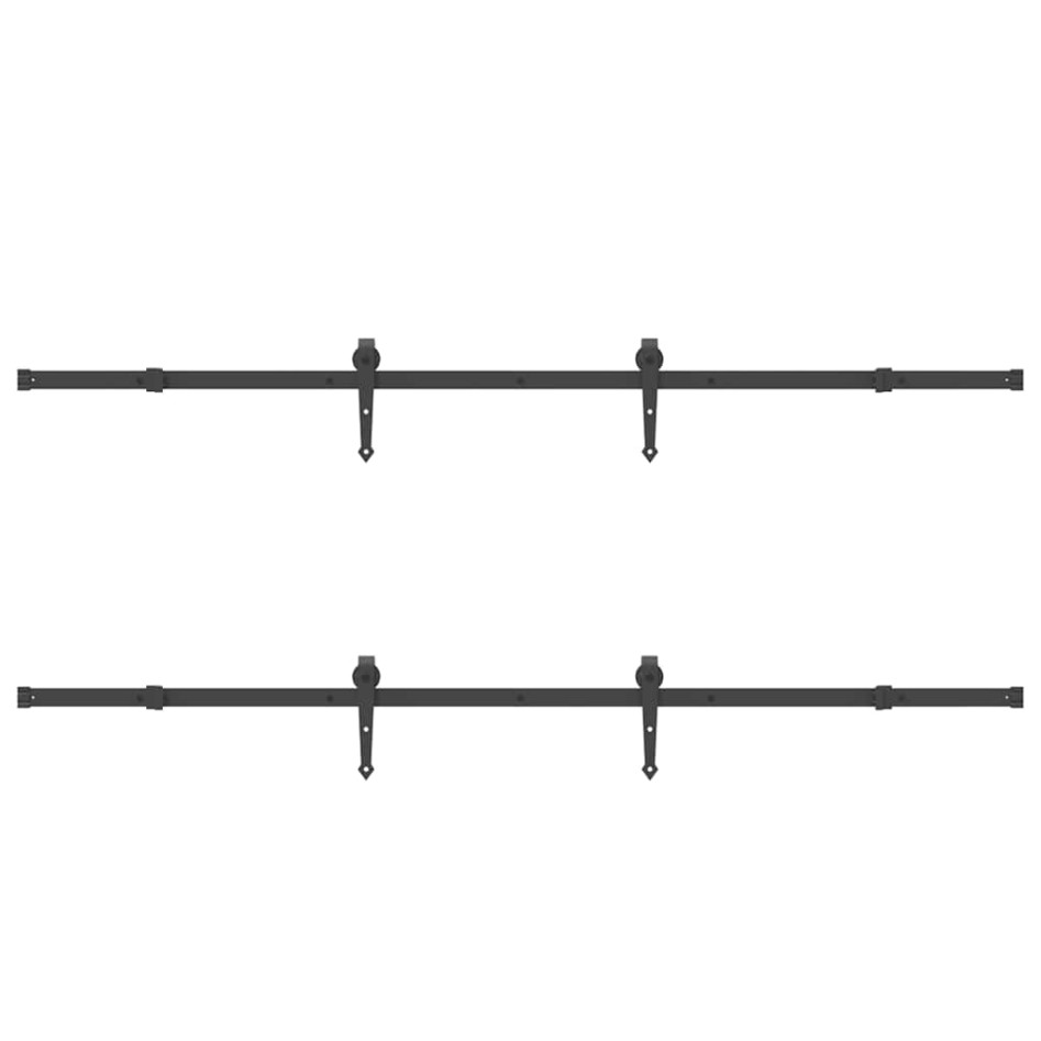 Kit de herrajes para puertas correderas acero negro 427