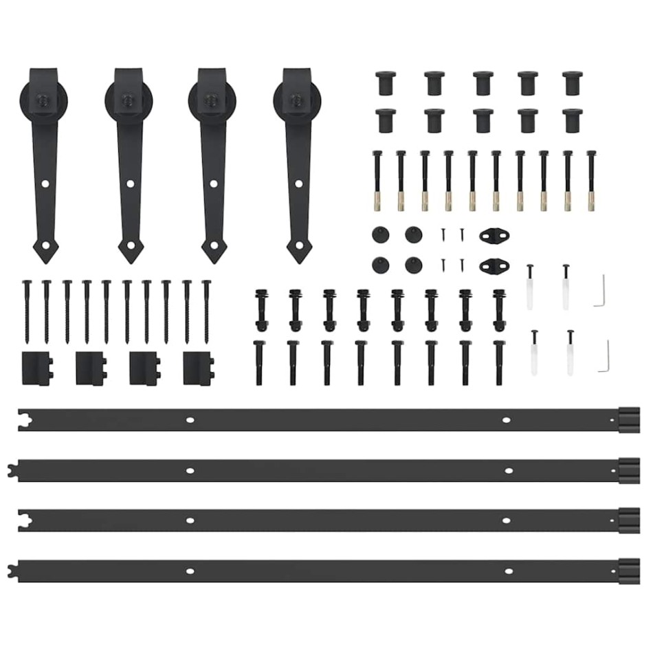 Kit de herrajes para puertas correderas acero negro 427