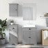 Juego de muebles de baño BODO 3 pzas madera maciza pino