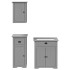 Juego de muebles de baño BODO 3 pzas madera maciza pino
