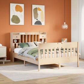 Estructura de cama sin colchón madera maciza de pino 140x190
