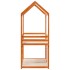 Cama litera con techo madera maciza pino marrón cera 90x190