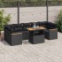 Set sofás jardín y cojines 8 pzas ratán sintético acacia