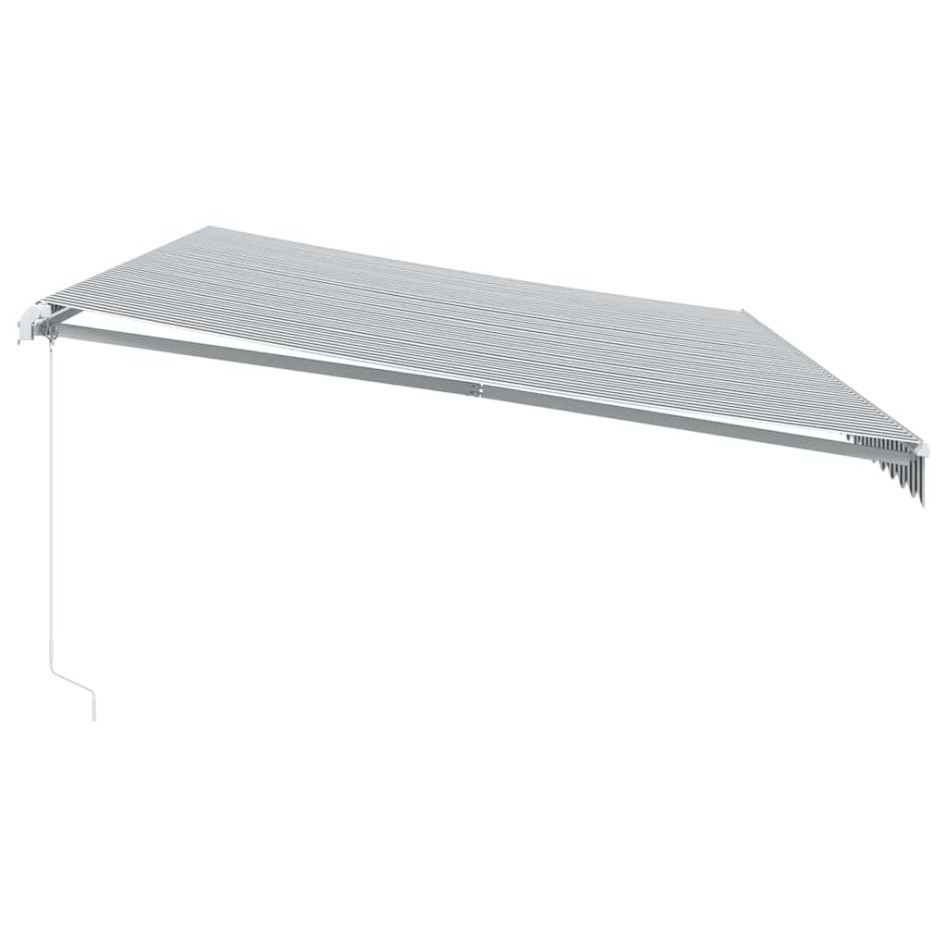 Toldo retráctil manual con luces LED antracita blanco
