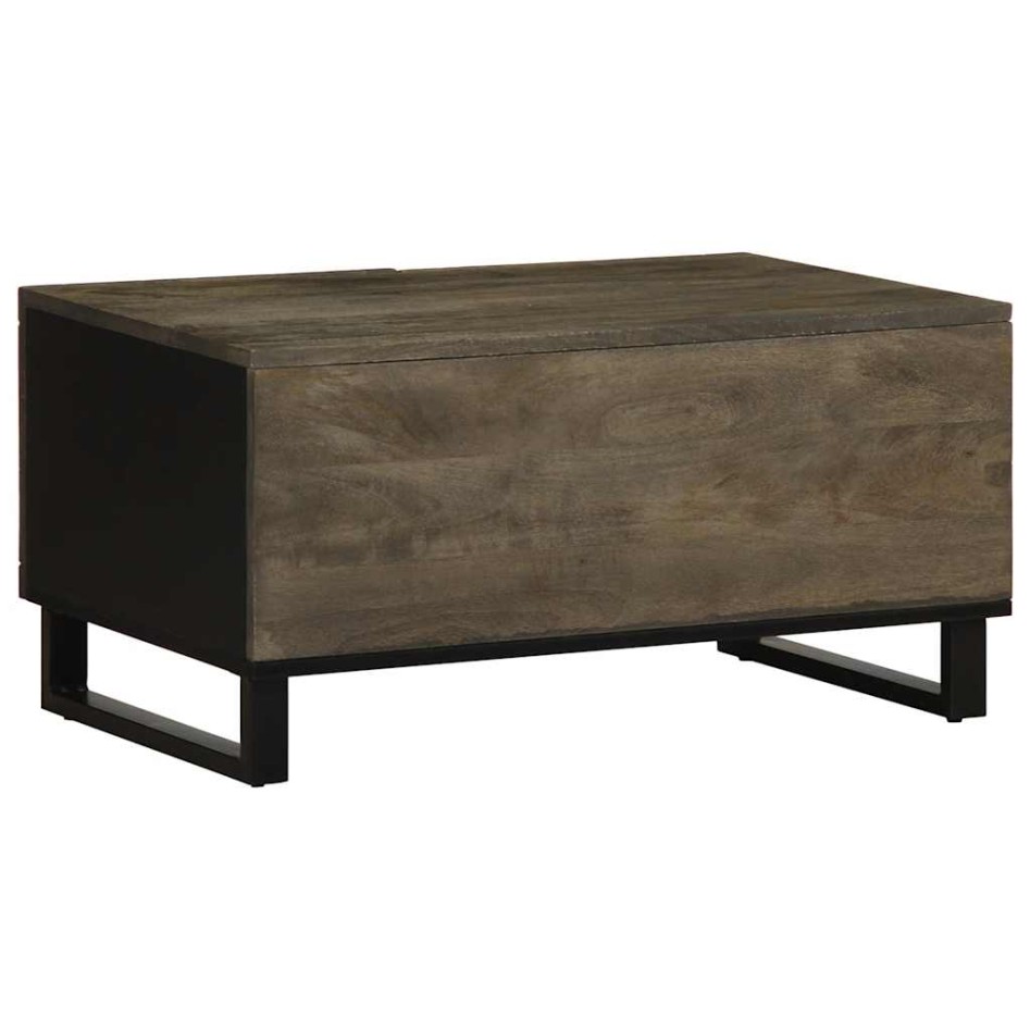 Mesa de centro madera maciza de mango negra 80x50x40